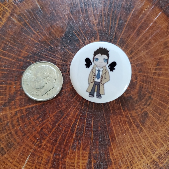 Supernatural Castiel Pinback Button. New. - Picture 1 of 1
